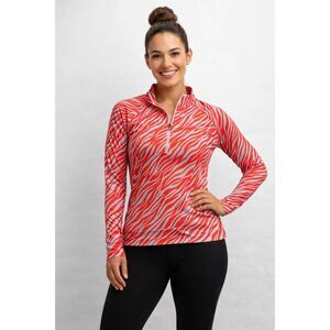 TAIL- Women’s Size Small 1/4 Zip Athletic Top Pink Gray Zebra Print Long Sleeve